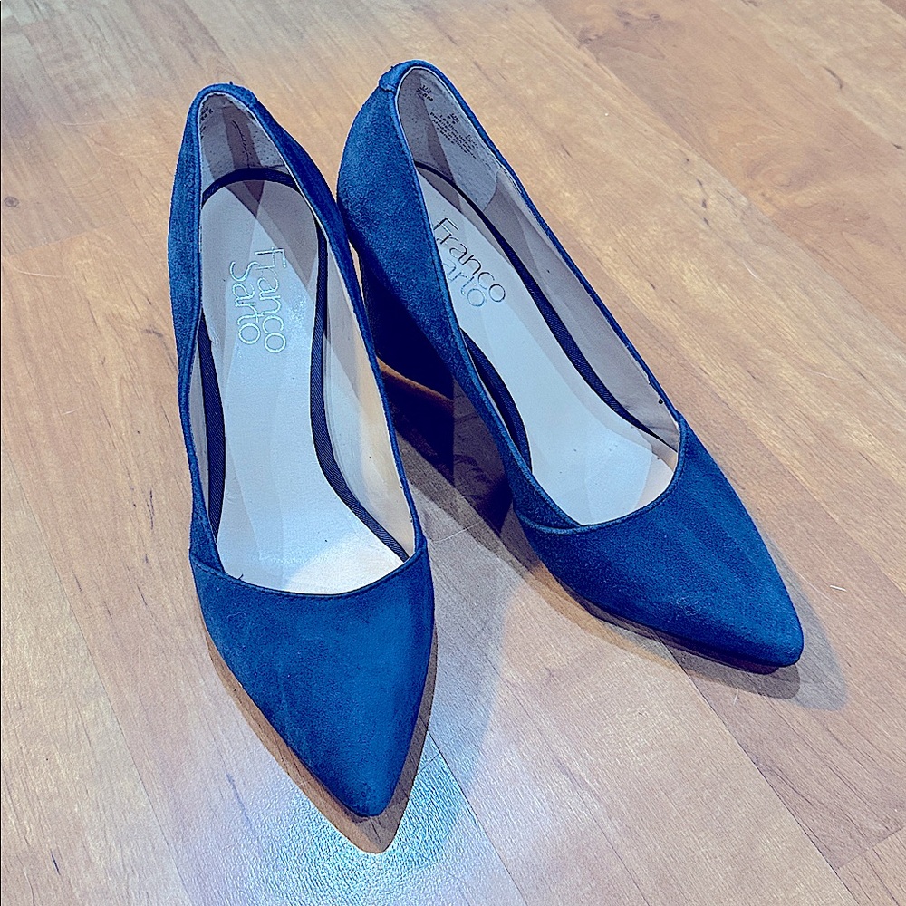 Franco Sarto Abree Blue Suede Leather Pumps Woman’s 7.5M